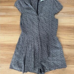 Urban Outfitters Black and White Floral Jumpsuit